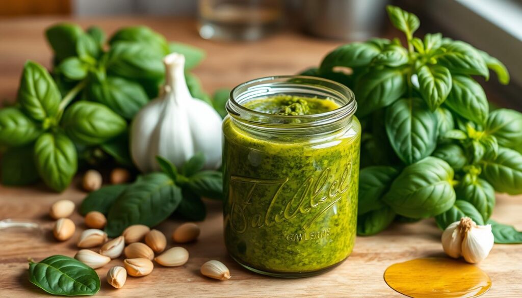pesto vegano almacenado pesto vegano almacenado